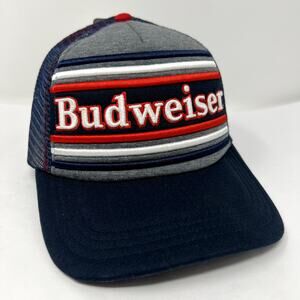 Budweiser Hat Men Blue Grey Cotton Snapback Baseball NWT Outdoor Trucker Cap